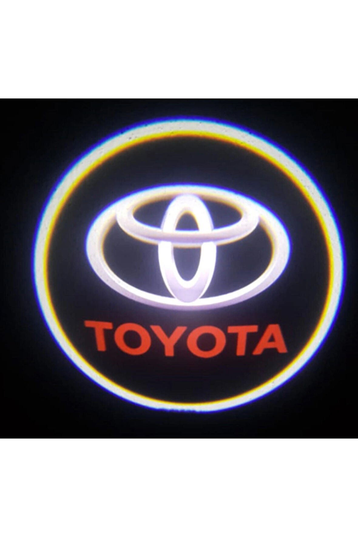 Toyota ile Uyumlu Yeni Nesil Pilli Yapıştırmalı Led Işıklı Çift Sensörlü Kapı Altı Logo (Kırmızı)