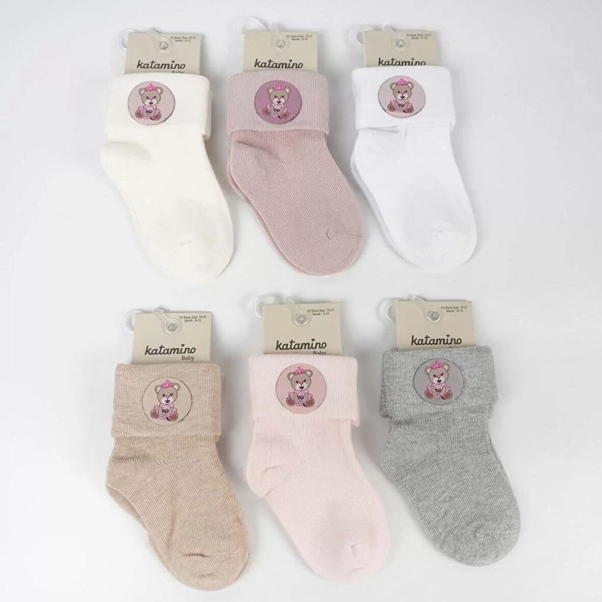 Bukre Aks Kız Bebek Soket Çorap K46292 Asorti