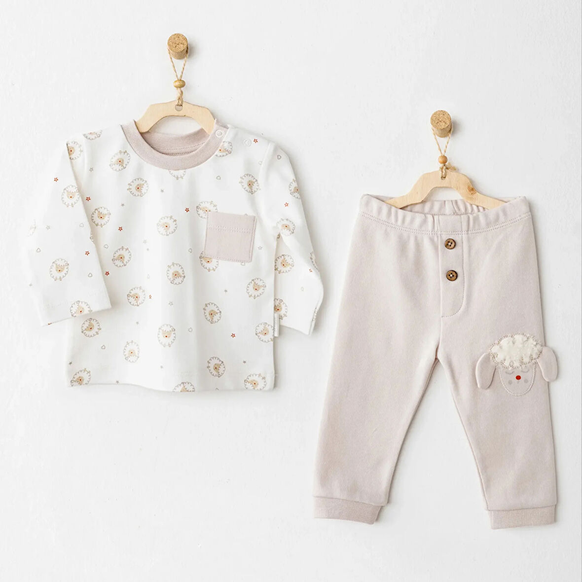 Andywawa Ac26155 Tinny S Sheeps 2'li Takım Beige