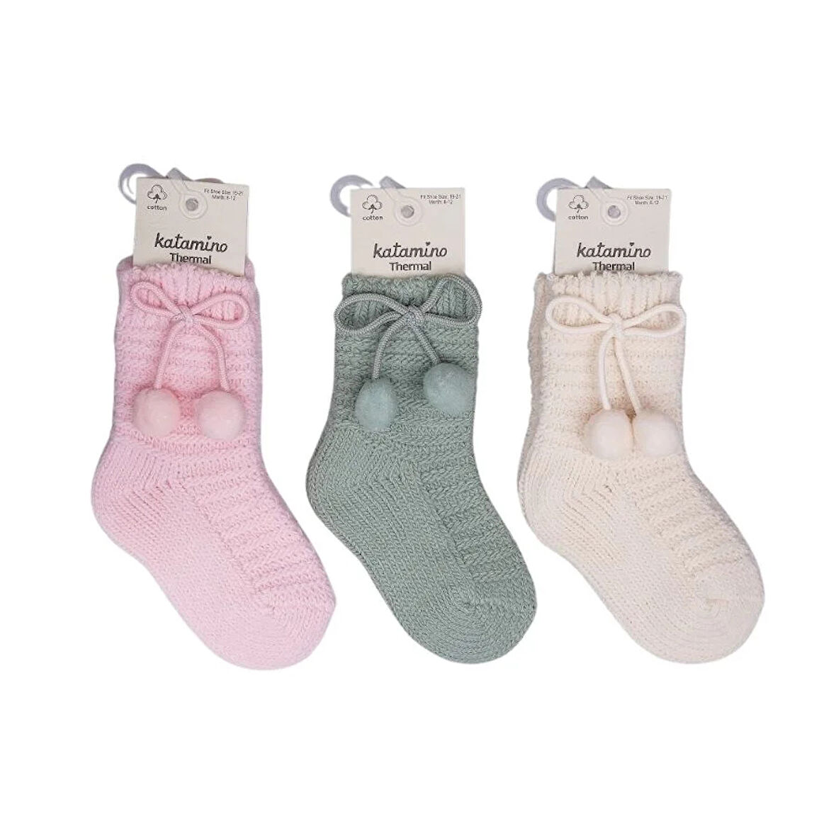 Katamino Ceylan Aksesuarlı Kız Bebek Havlu Soket Çorap 450908 Asorti