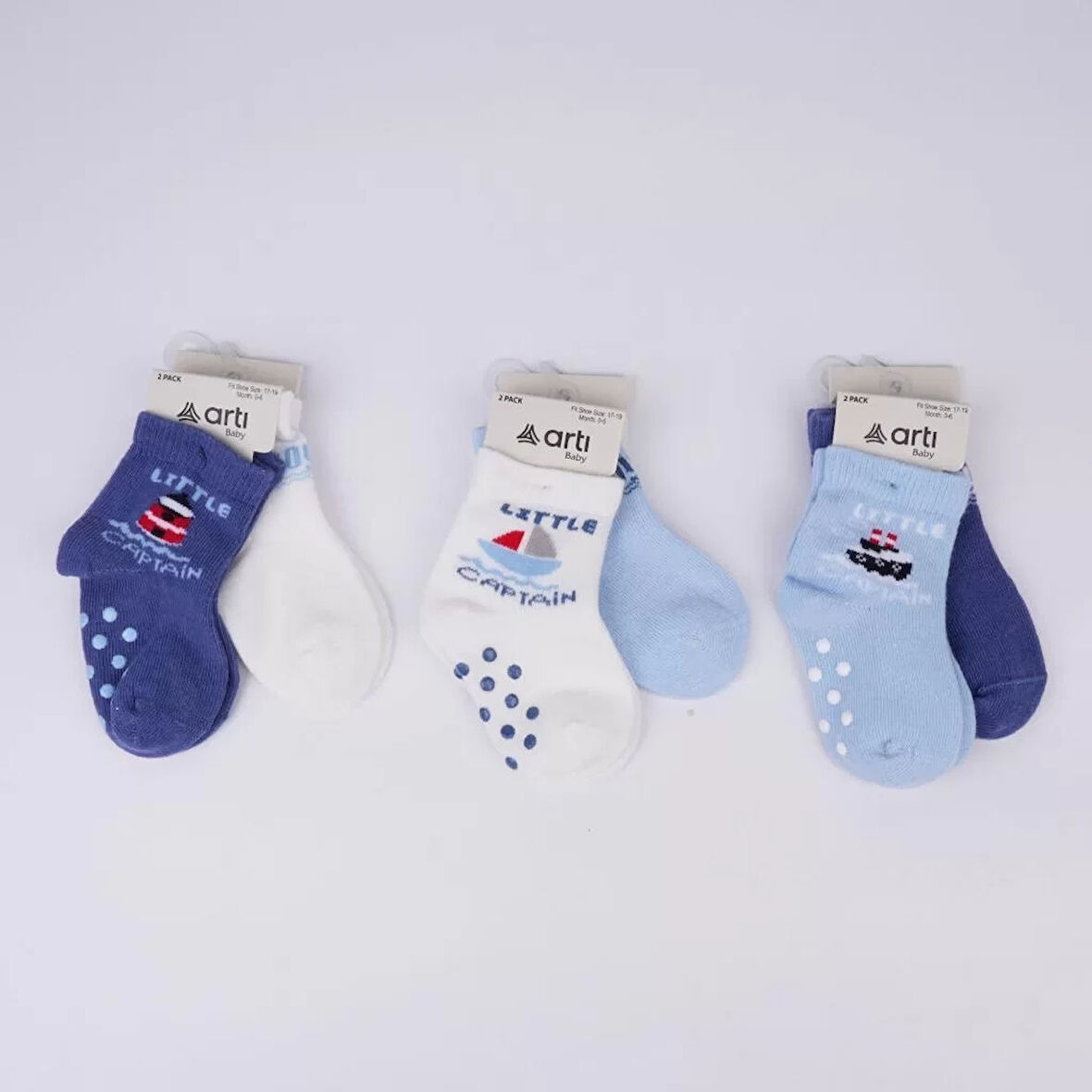 Filip 2'li Abs'li Erkek Bebek Soket Çorap K44143 Asorti