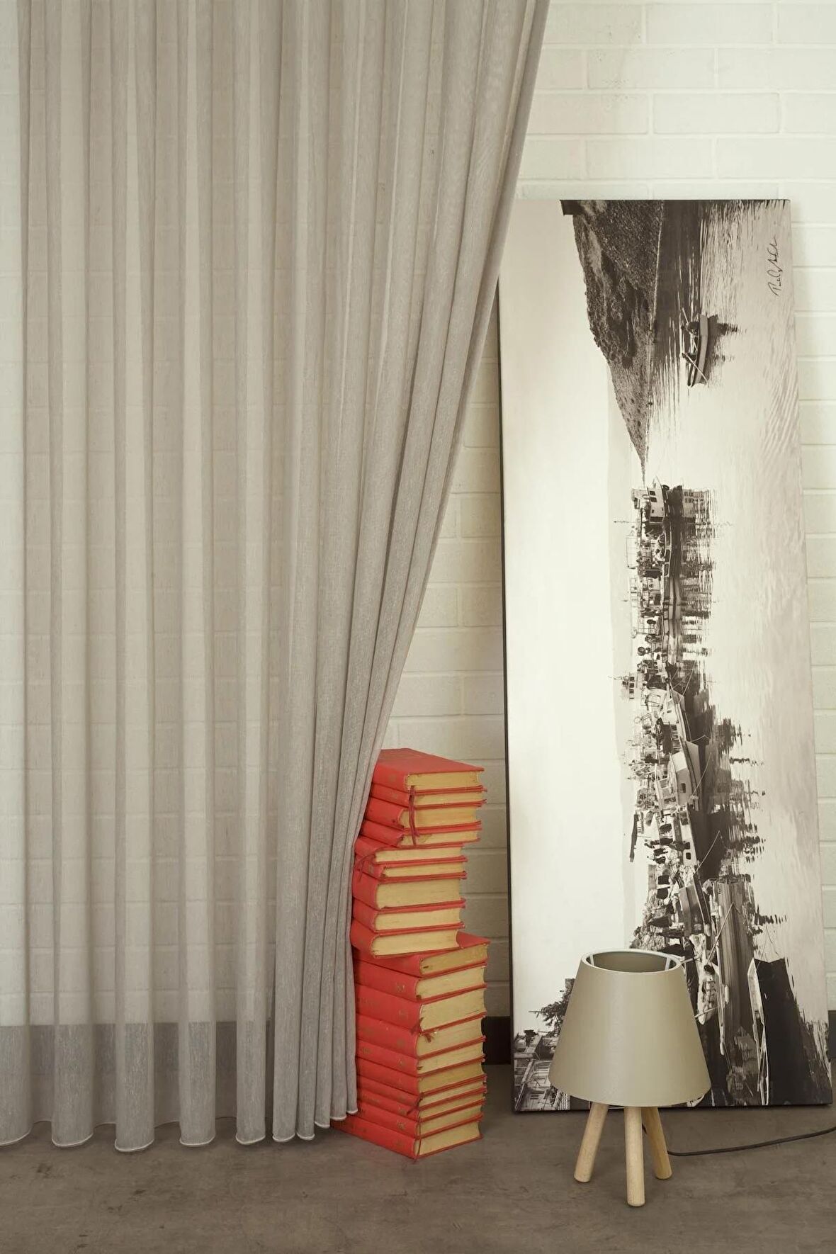 Massarelli Kırçıllı Keten Tül Gri  Pilesiz