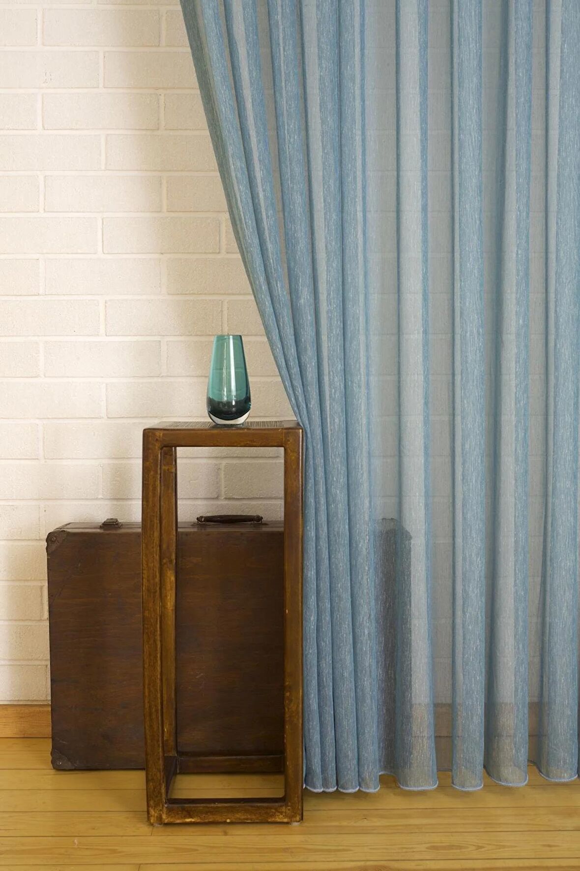 Massarelli Keten Tül Deniz Rengi 1-3 Sık Pile