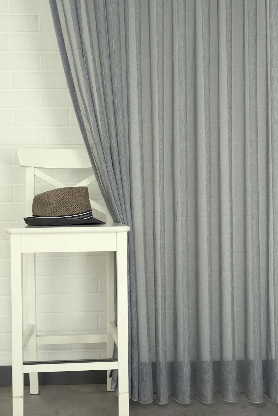 Massarelli Keten Tül İndigo  1-2 Seyrek Pile 