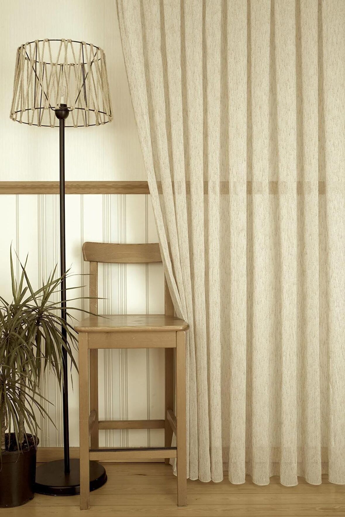 Massarelli Nopeli Keten Tül Bej Rengi  1-2,5 Orta Sık Pile 