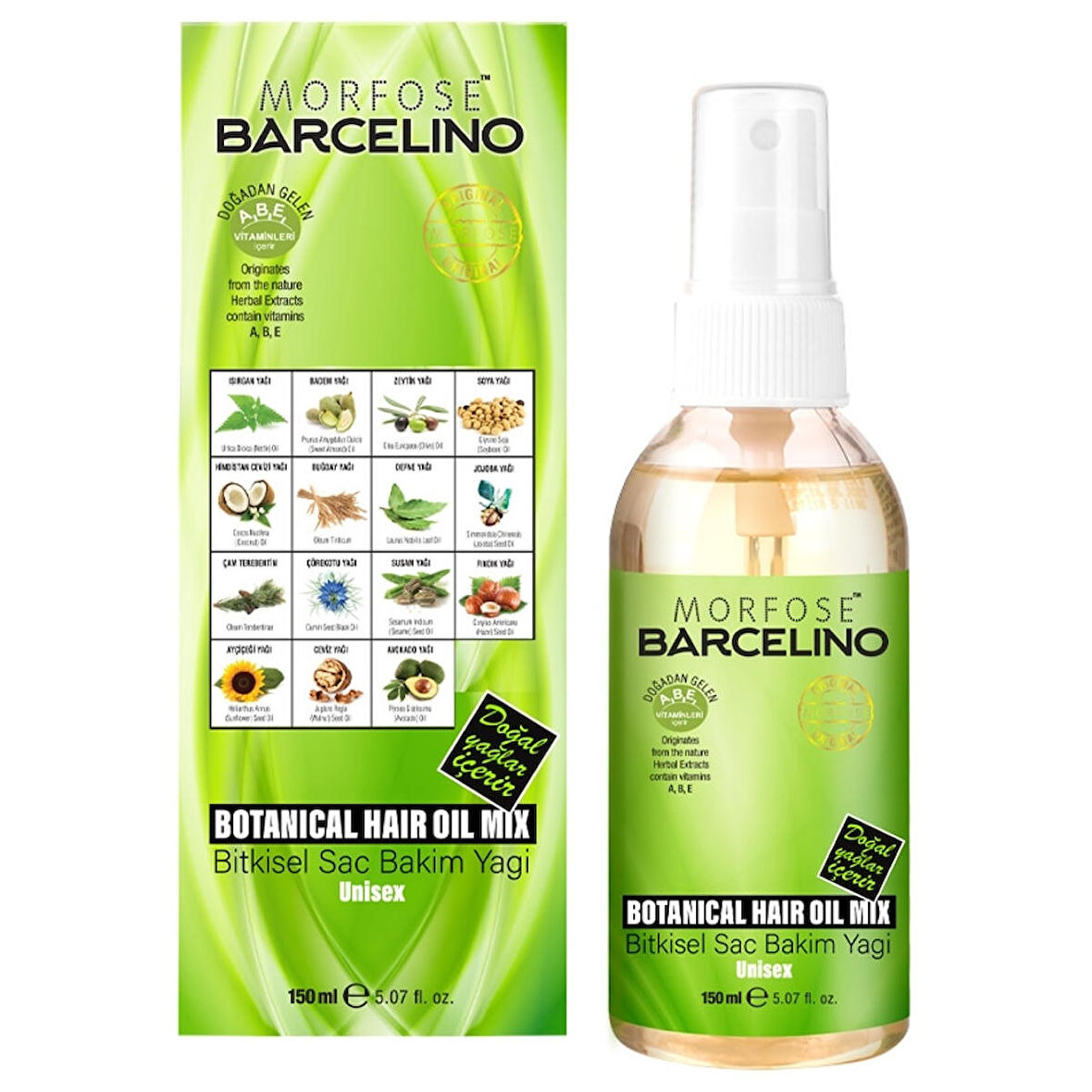 Barcelino Saç Bakım Yağı 150 ML x 3 Adet