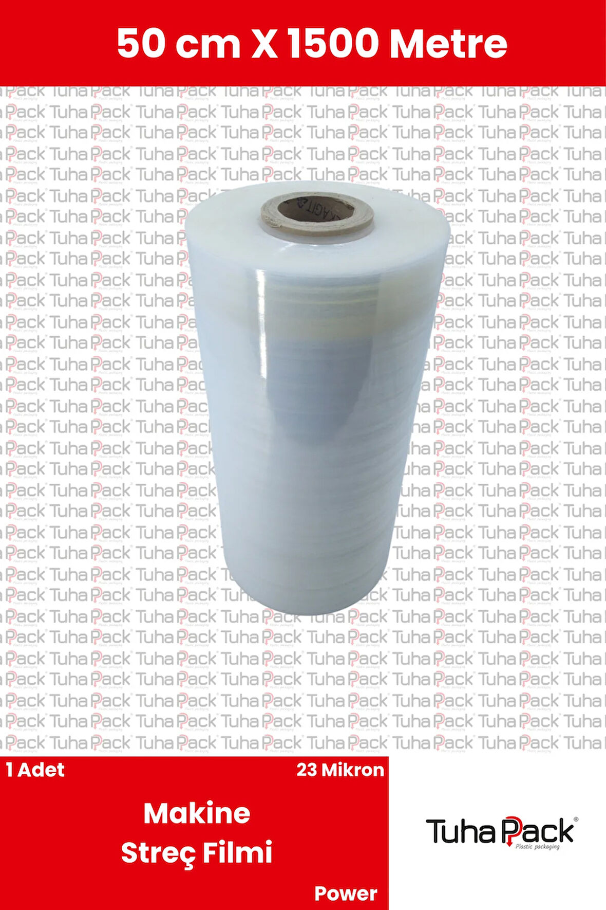 Makine Streç Filmi 50cm x 1500m Şeffaf 23 Mikron (1 Adet) - Power Palet Streçi