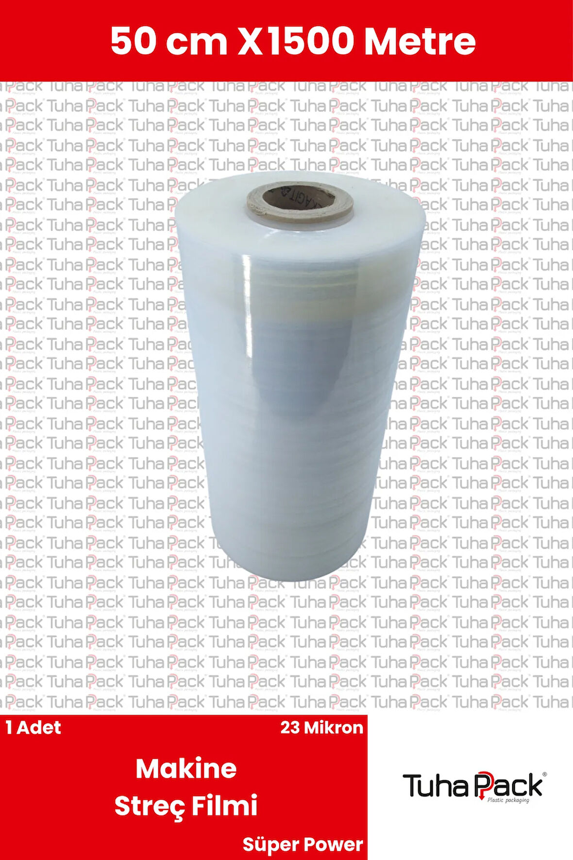 Makine Streç Filmi 50cm x 1500m Şeffaf 23 Mikron (1 Adet) - Süper Power Palet Streçi