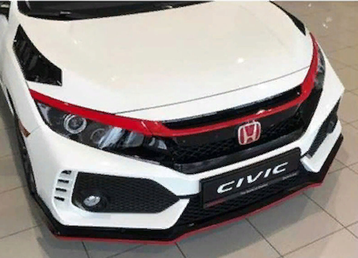 Honda Civic Fc5 2016-2020 Ön Panjur Kaş Kaplama Kırmızı