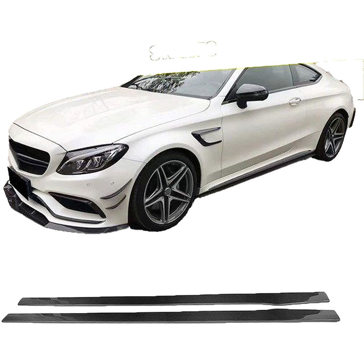 Mercedes W205 C Serisi Sedan Amg C63 2014 - 2021 Uyumlu Marşpiyel Altı Lip Plastik Boyasız