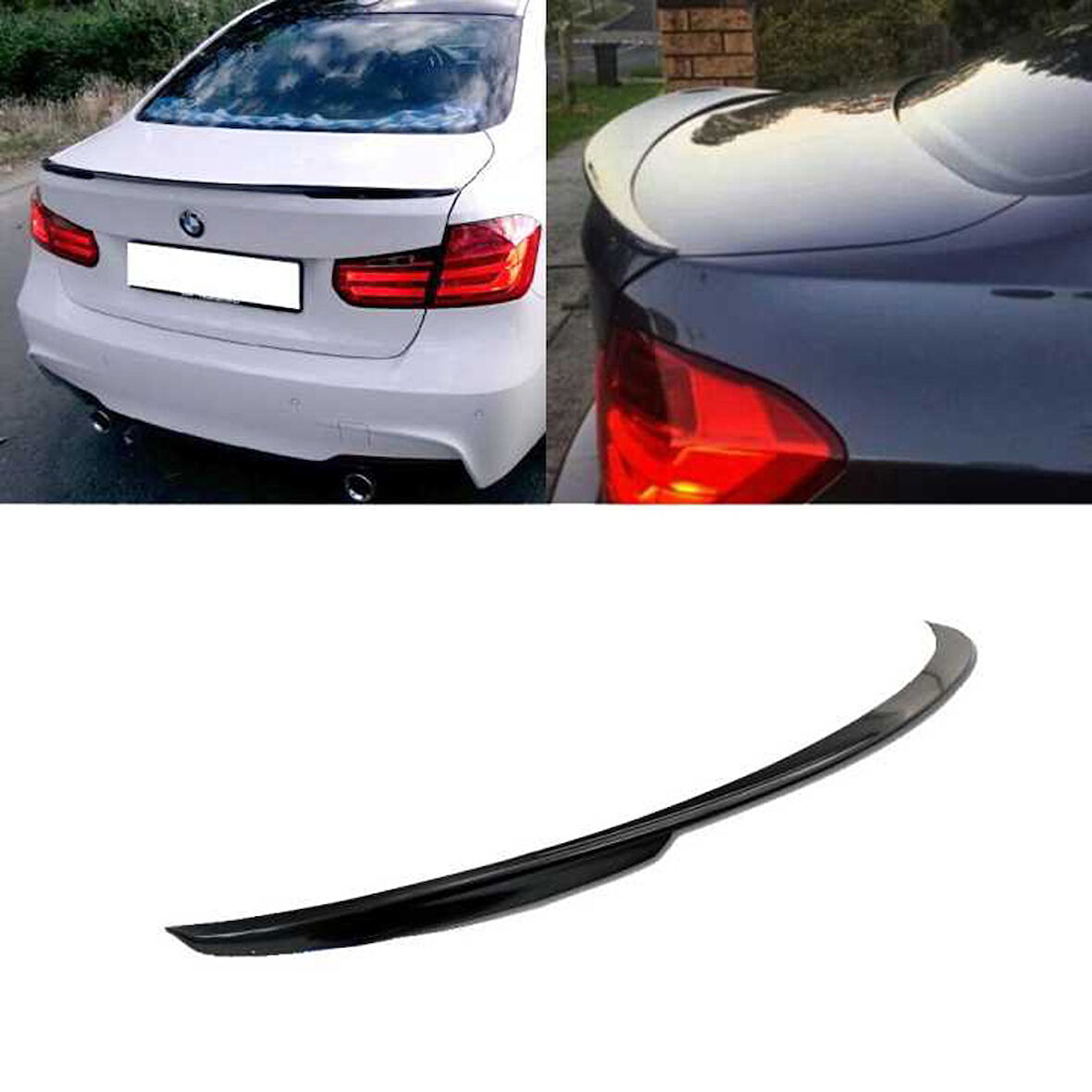 Bmw 3 Serisi F30 2012-2018 M Technic Hybrid Spoiler Parlak Siyah