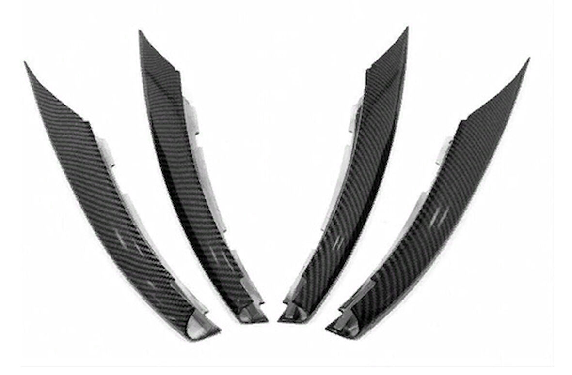 Mercedes W177 A Serisi 2019+ Uyumlu Ön Tampon Bıçakları - 4 Parça - Karbon