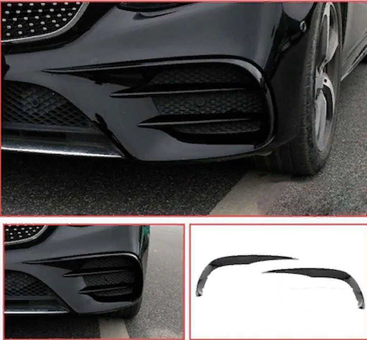 Mercedes W213 2016-2019 E & C238 Coupe Uyumlu E63 Ön Tampon Bıçakları