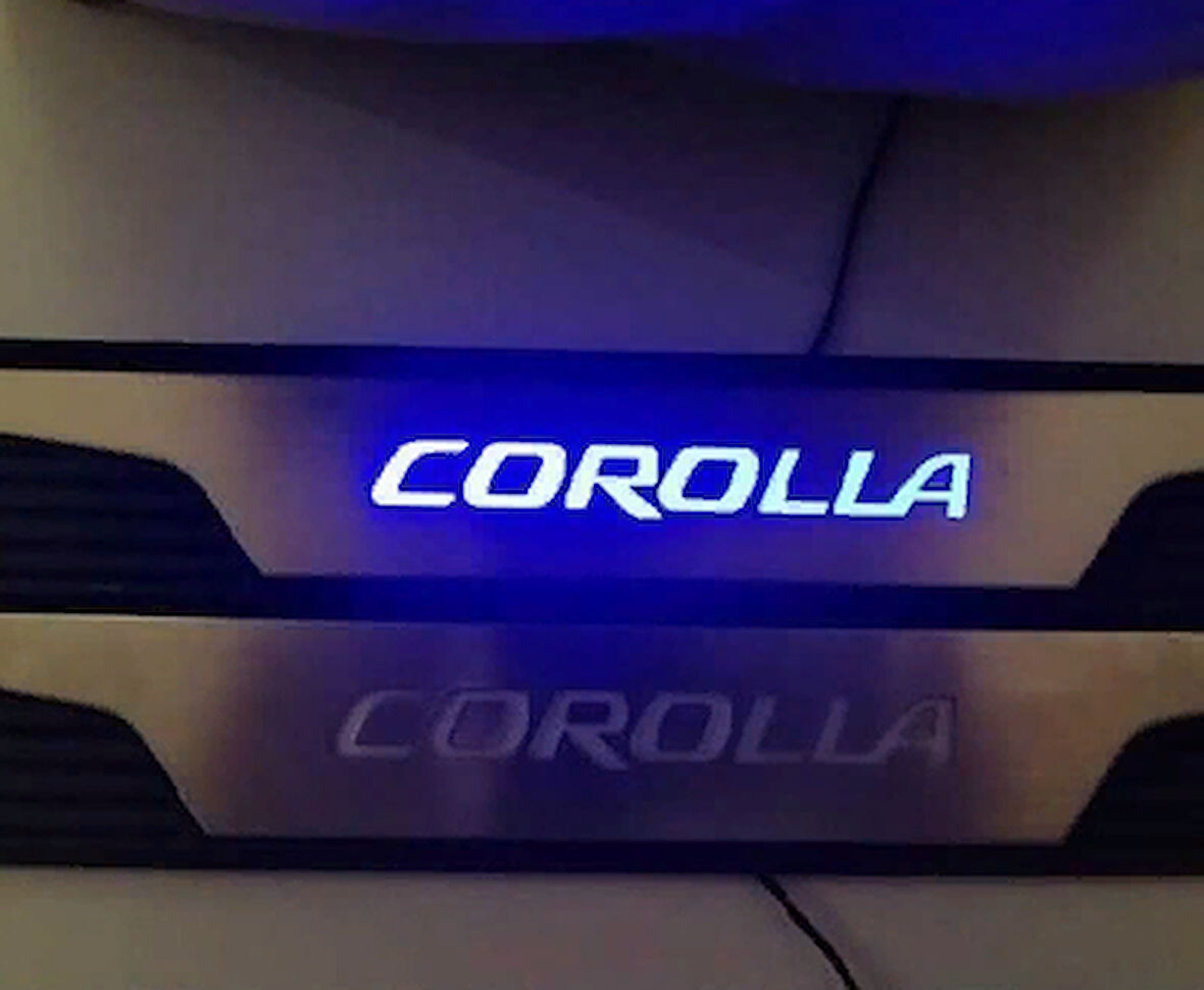 Toyota Corolla 2014-2018 Işıklı Kapı Eşiği Mavi