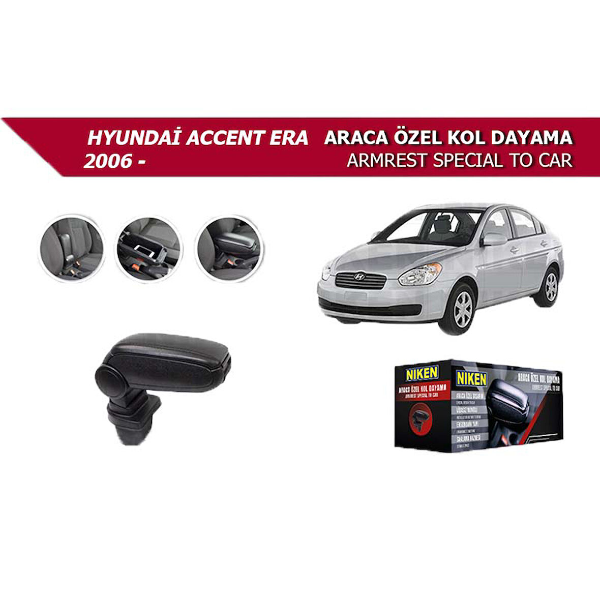 Hyundai Accent Era 2006 Araca Özel Kol Dayama Siyah