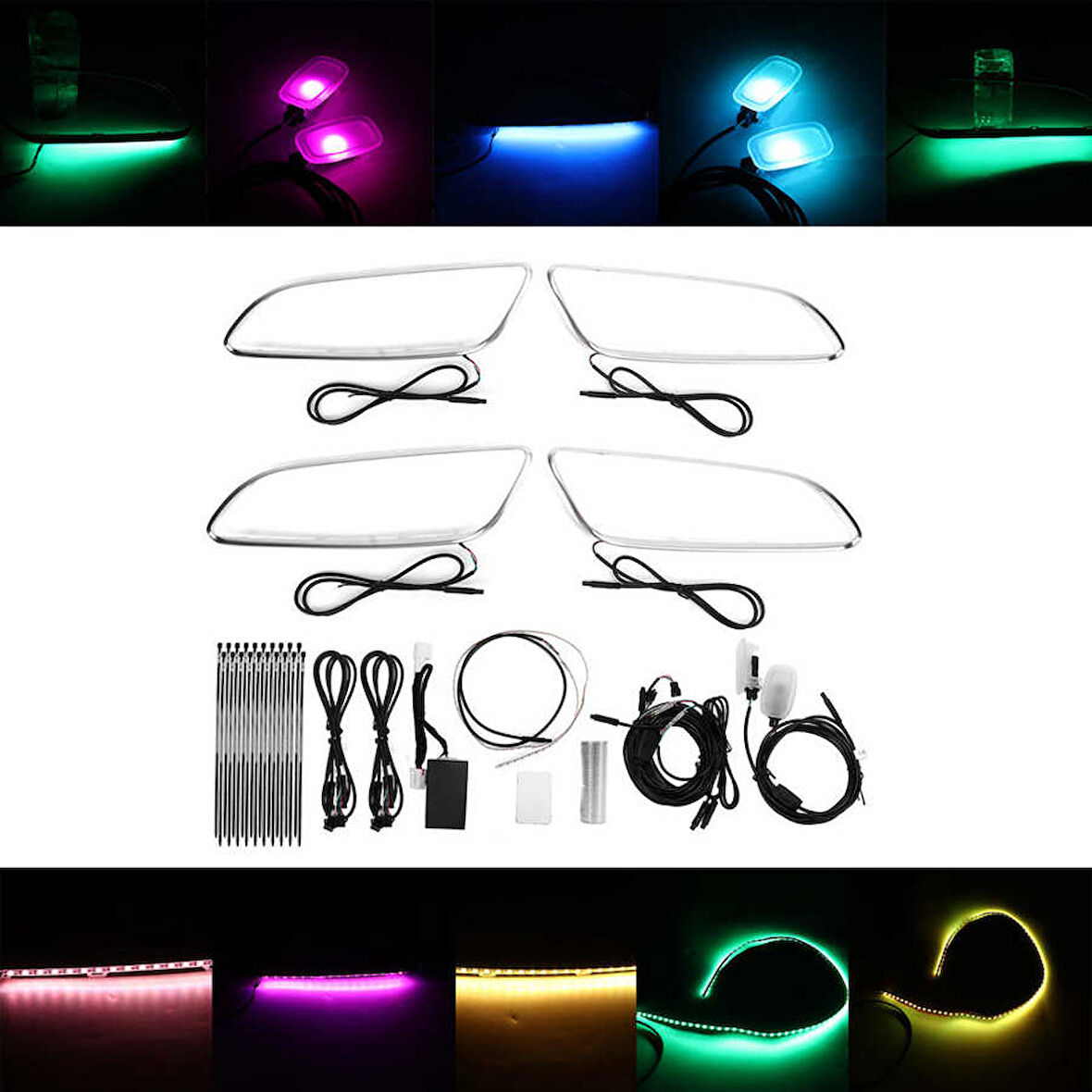 Mercedes W176 - W117 Uyumlu GLA 64 Renk Kapı Kolu Aydınlatma App Kontrollü