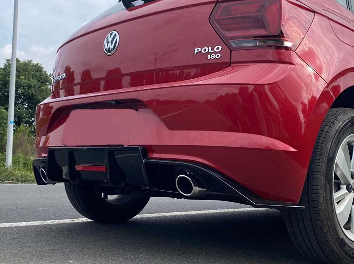 Volkswagen Polo 2018+ MK6 Çift Egzoz Difüzör Piano Black