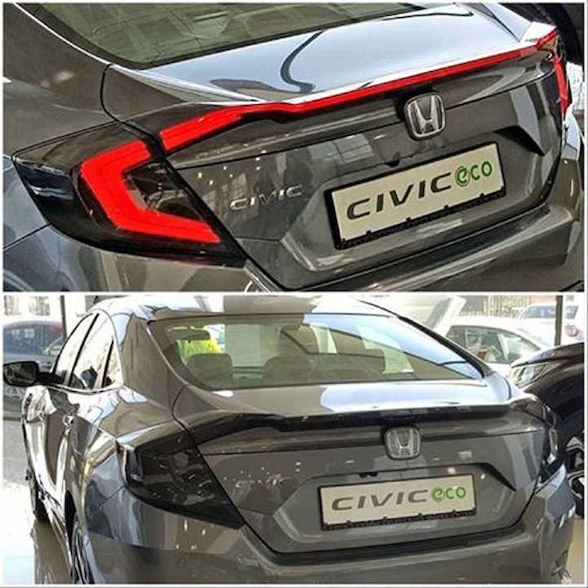 Honda Civic Fc5 2016-2021 Hareketli Sinyalli Led Stop Ve Spoiler Takımı Smoke