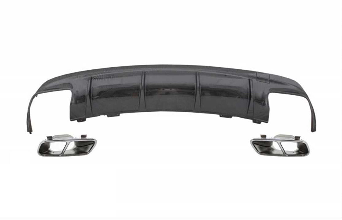 Mercedes W117 Cla 45 Uyumlu Difüzör & Egzoz Seti 16-19 Silver Egzoz İle