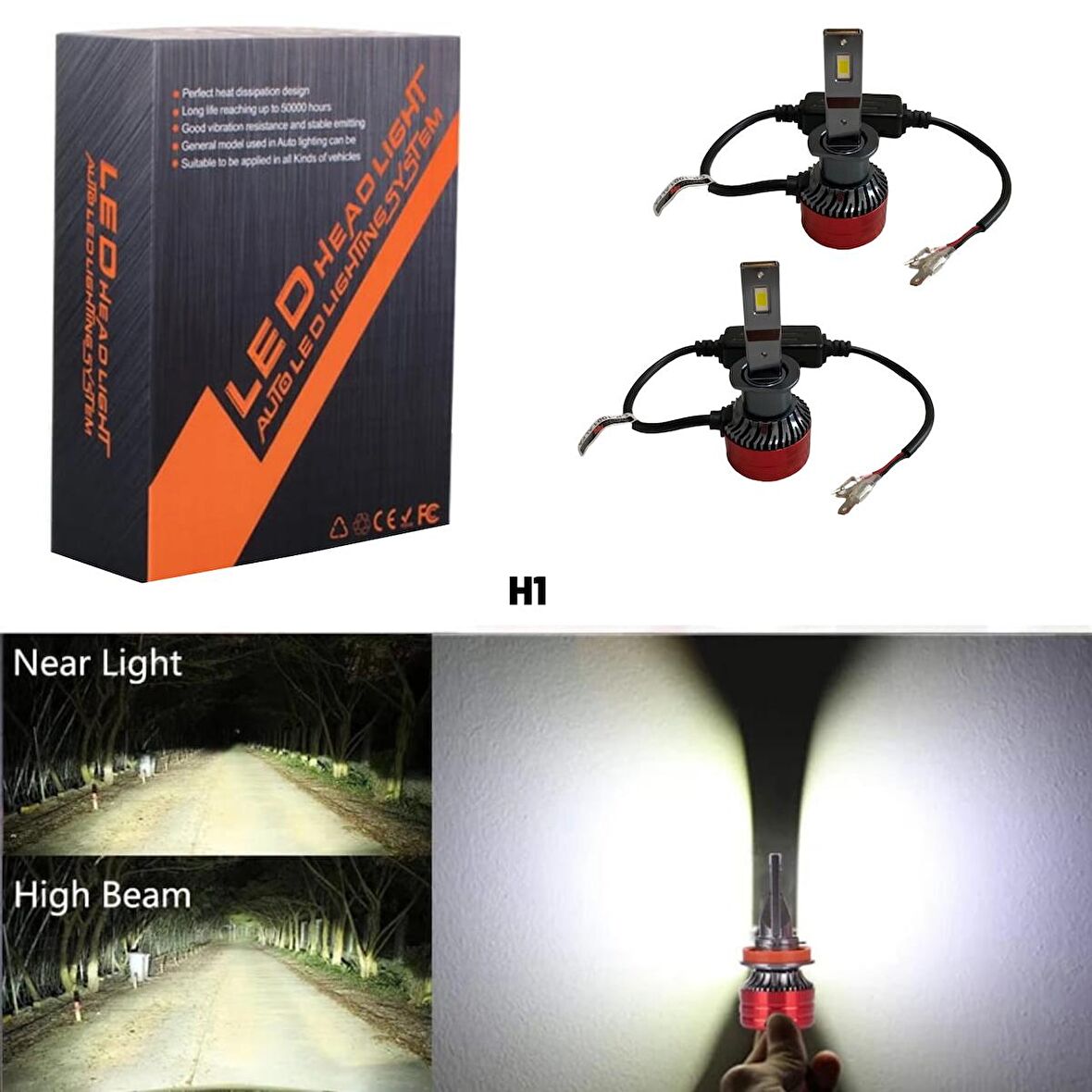 V13 Pro Csp Led Xenon H1 ŞİMŞEK ETKİLİ 12.000 LUMEN 6500 KELVİN 12 VE 24 Volt Destekler