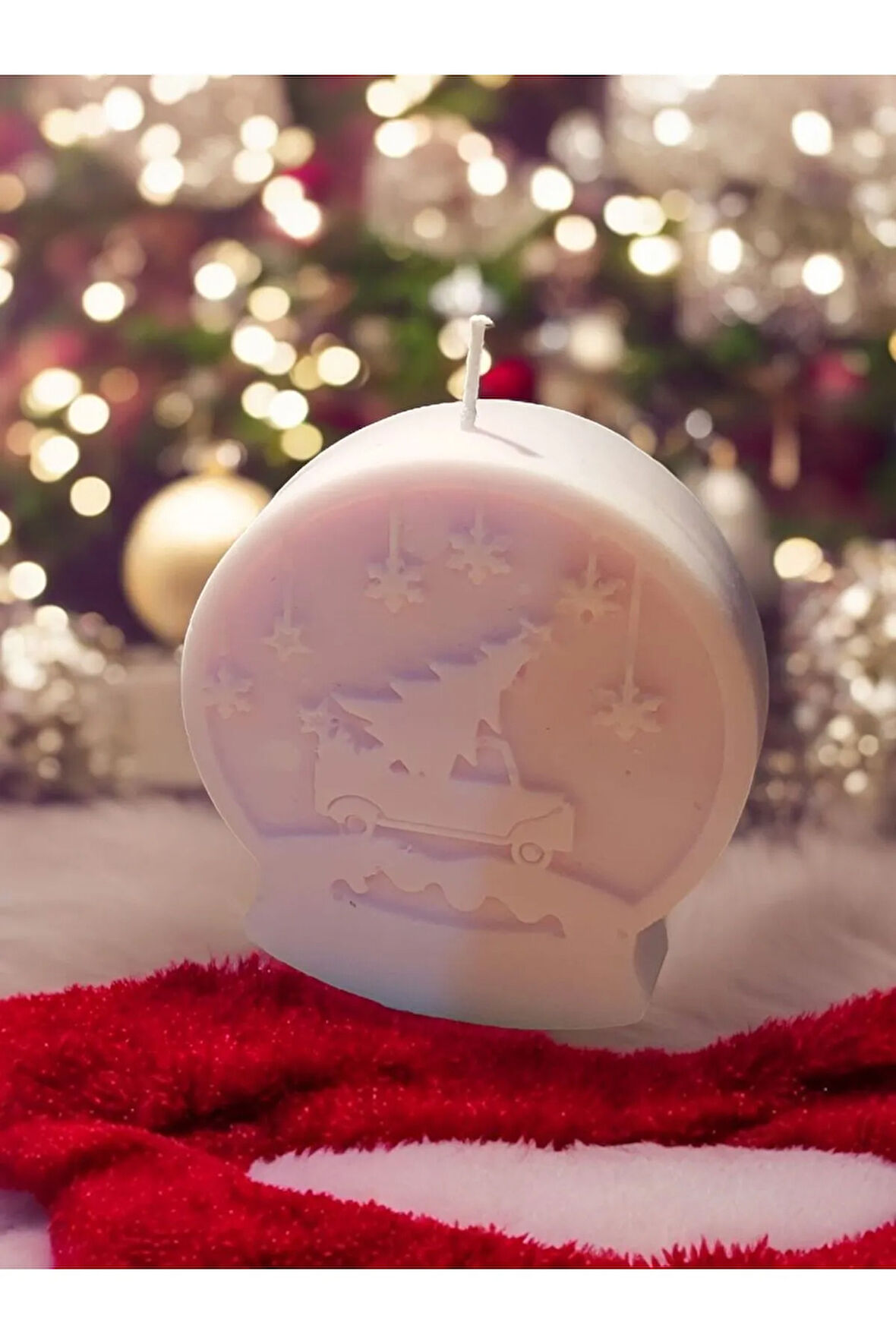 Noel Snow Globe Soy Wax Candle - Yılbaşı Kar Küresi Soya Mumu Dekoratif Yeni Yıl Hediyelik