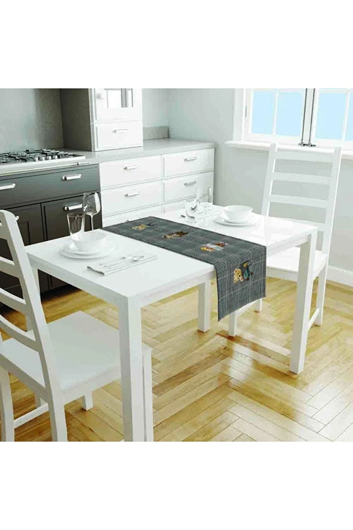 Teddies Runner 140x45cm ( Ince Keten, Uluslararası Yıkama Ve Solmama Sertifikası)