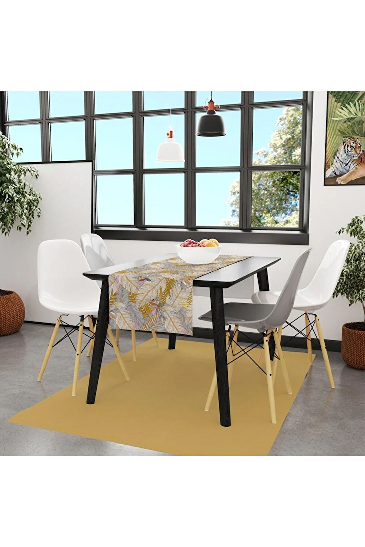 Autumn Leaves Runner, 140x45cm (ince Keten, Uluslararası Yıkama Ve Solmama Sertifikası)