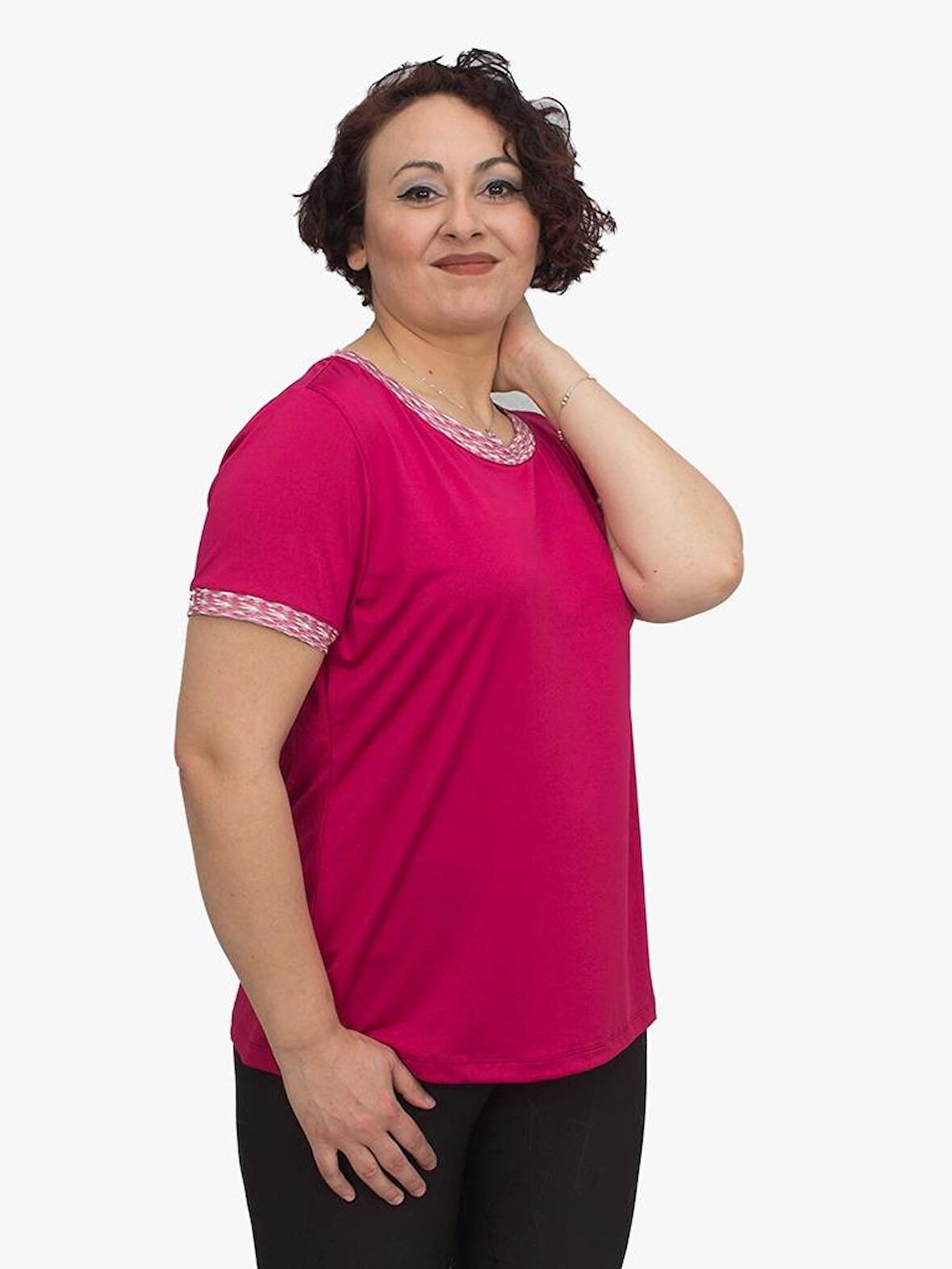 Truva Xxl Büyük Beden Kadın Giyim Spor Bluz Kırmızı Bz009