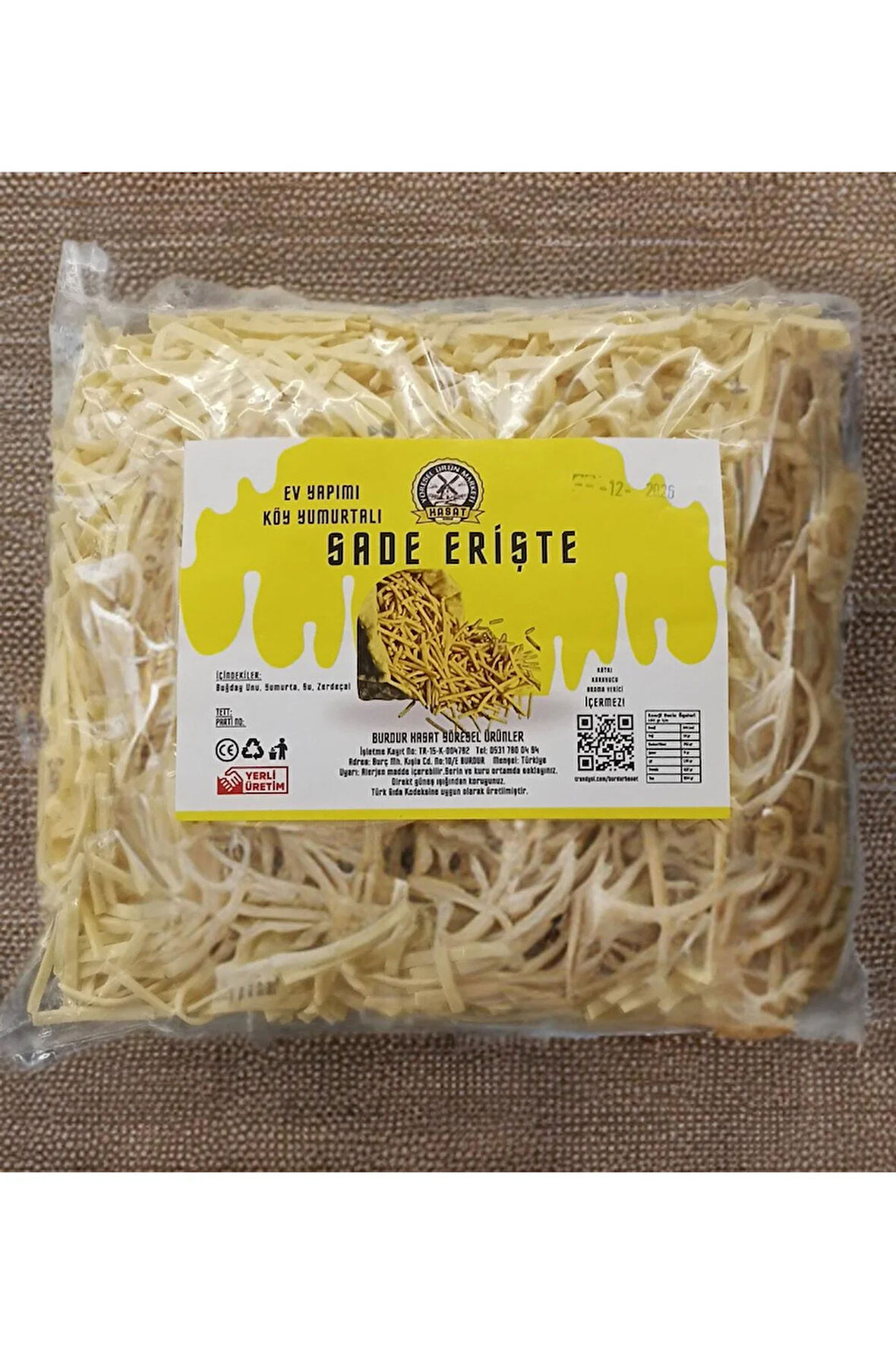 500 gr Ev Yapımı Sade Erişte