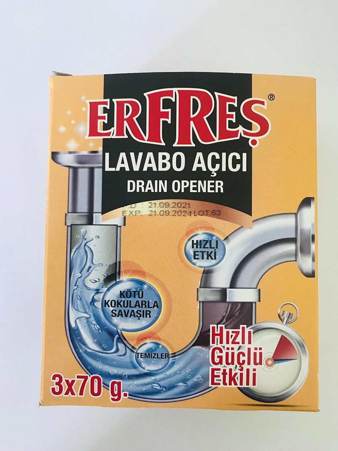 ERFRESH EL FREŞ LAVABO AÇICI 3X70 1 ADET