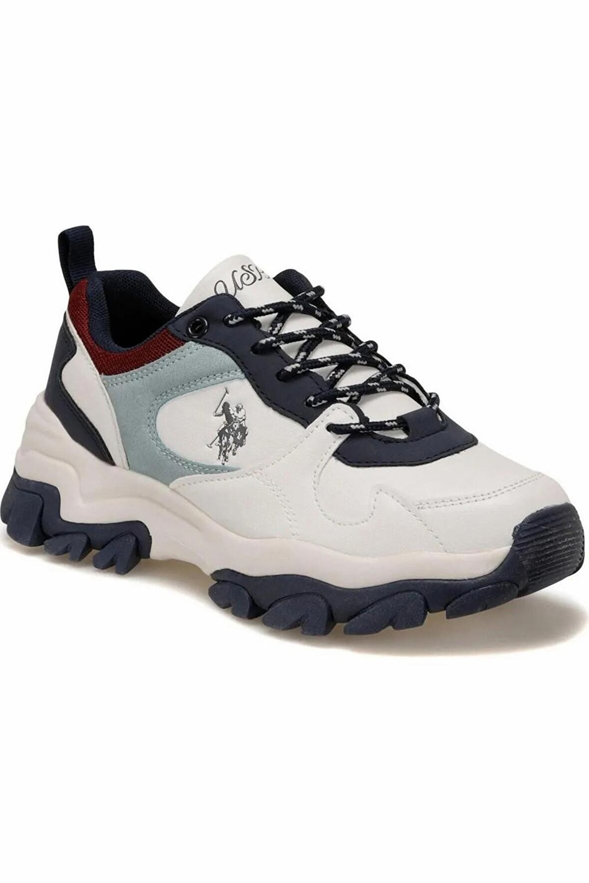 . Tracky Beyaz Mavi Kalın Taban Kadın Spor Ayakkabı Sneaker