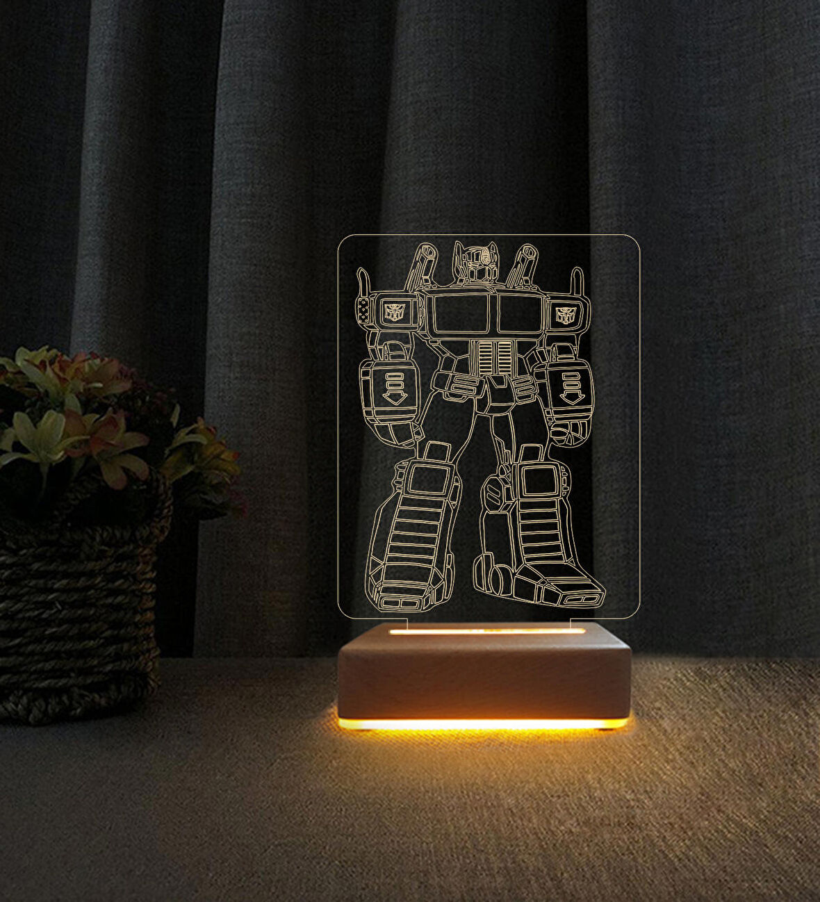 Transformers  Lamba  3d Led Masa Lambası Doğum Günü  Hediyesi Lamba