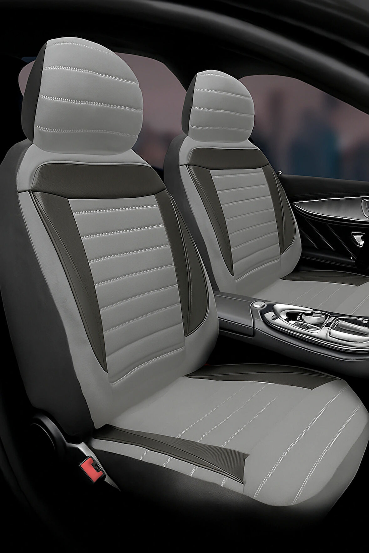 Audi A-5   2010-2015 Natura Serisi Raşel Gri Siyah Koltuk Kılıfı