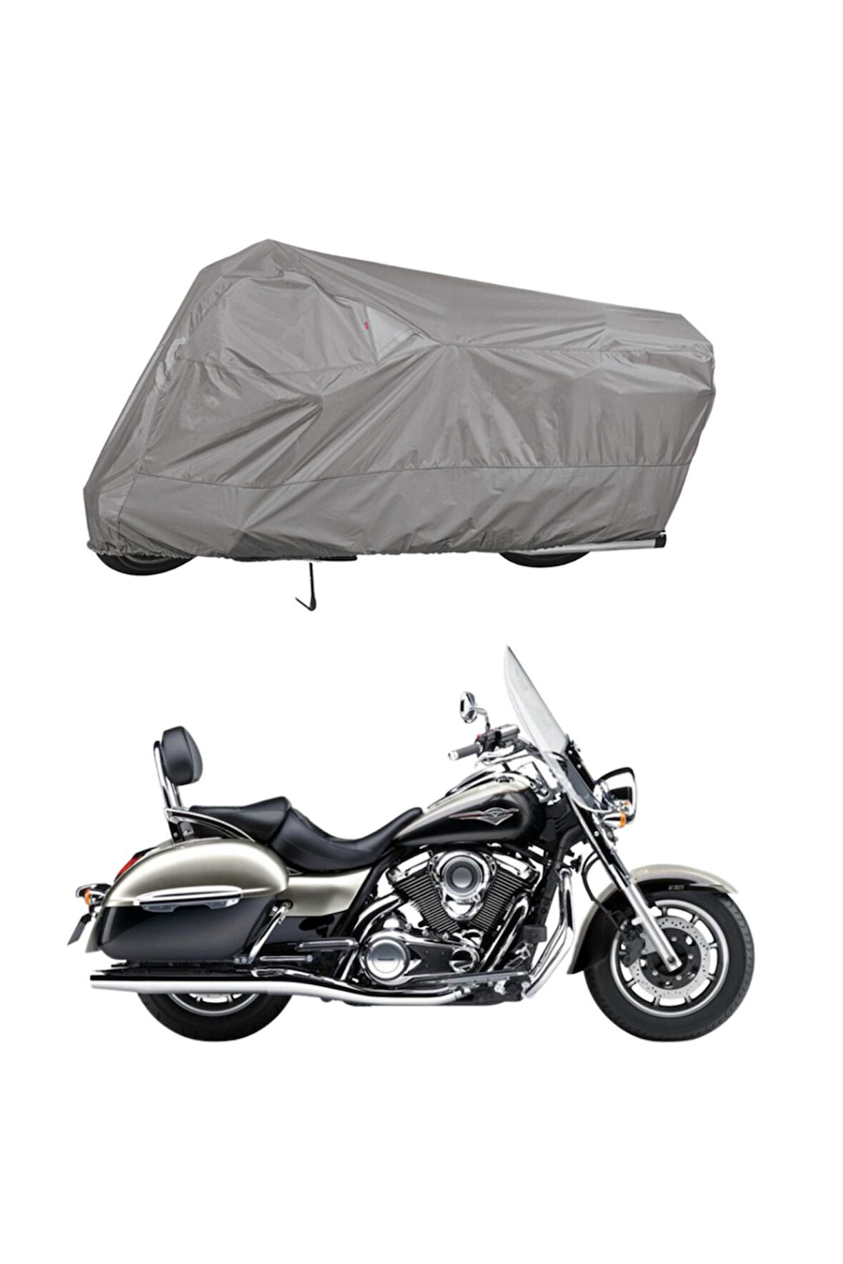 Kawasaki VN 1700 Nomad Çantalı  Motor Motosiklet Brandası Bağlantı Tokalı 4 Mevsim Su Geçirmez