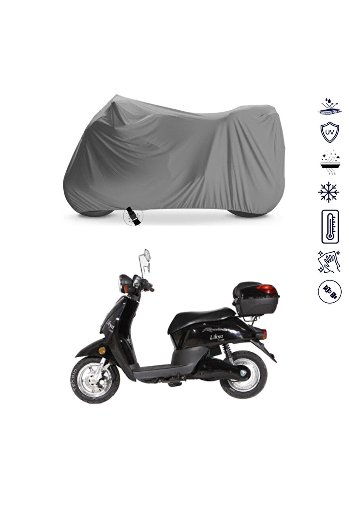 Vitello Likya 1500W Çantalı  Motor Motosiklet Brandası Bağlantı Tokalı 4 Mevsim Su Geçirmez