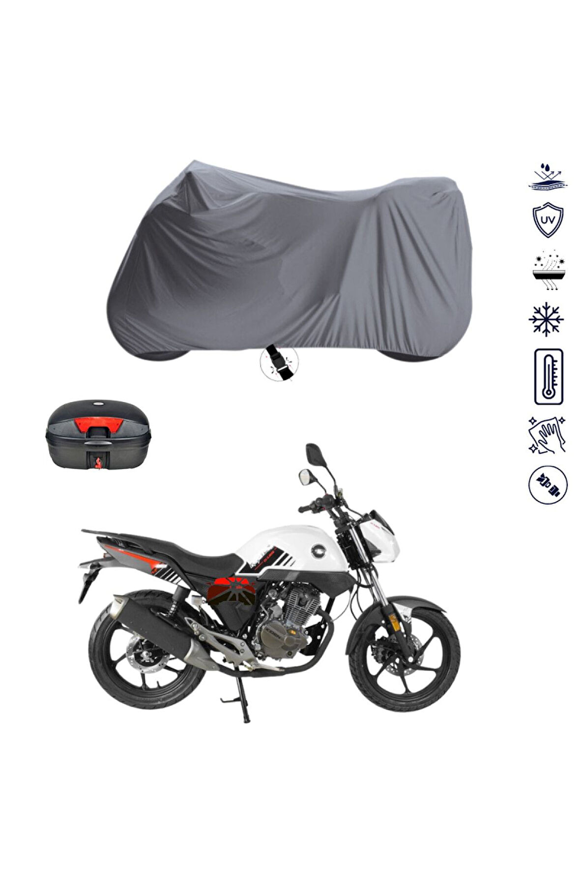 Kadırga Kd-125  Motor Motosiklet Brandası Bağlantı Tokalı 4 Mevsim Su Geçirmez