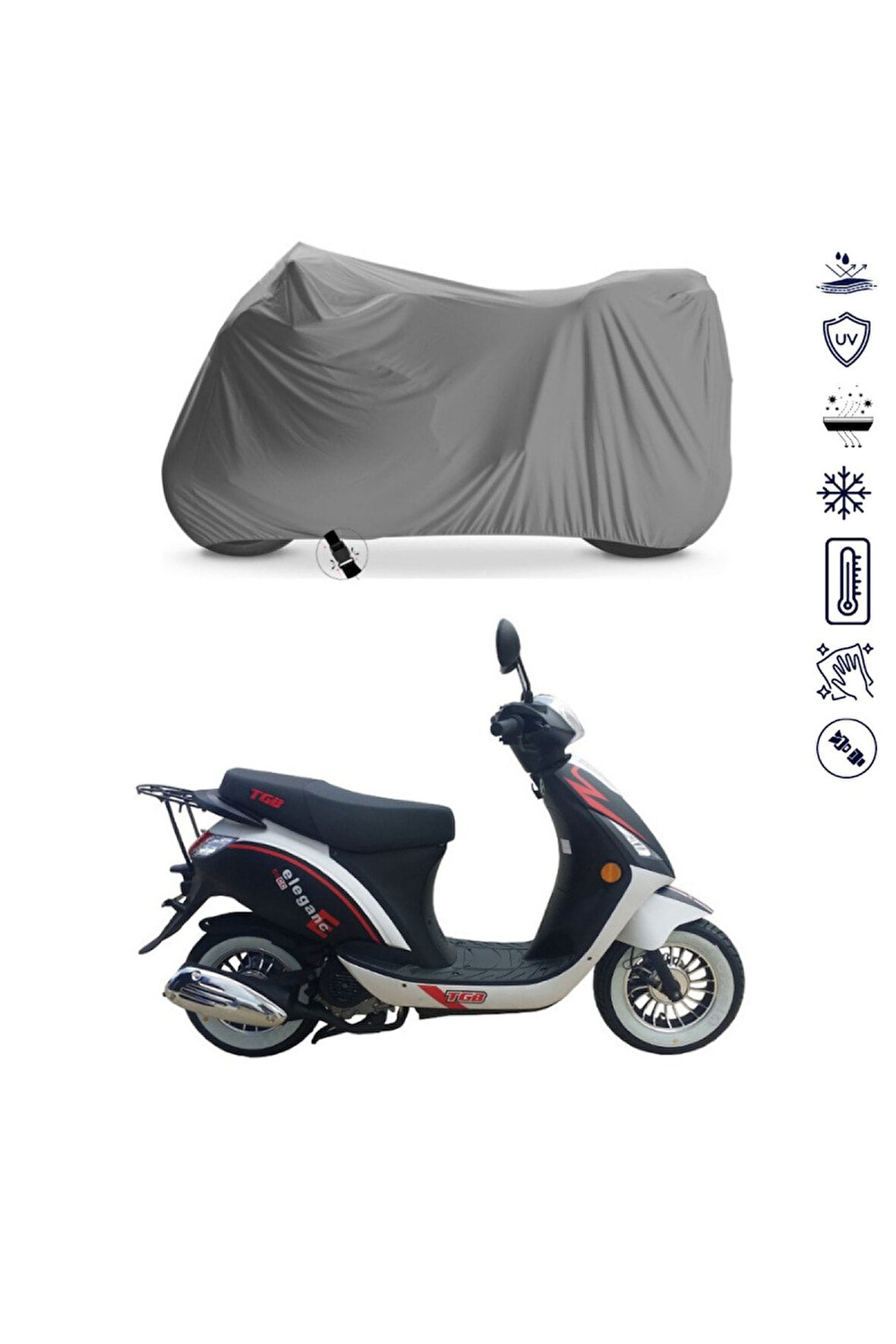 Tgb Elegance 50cc  Motor Motosiklet Brandası Bağlantı Tokalı 4 Mevsim Su Geçirmez