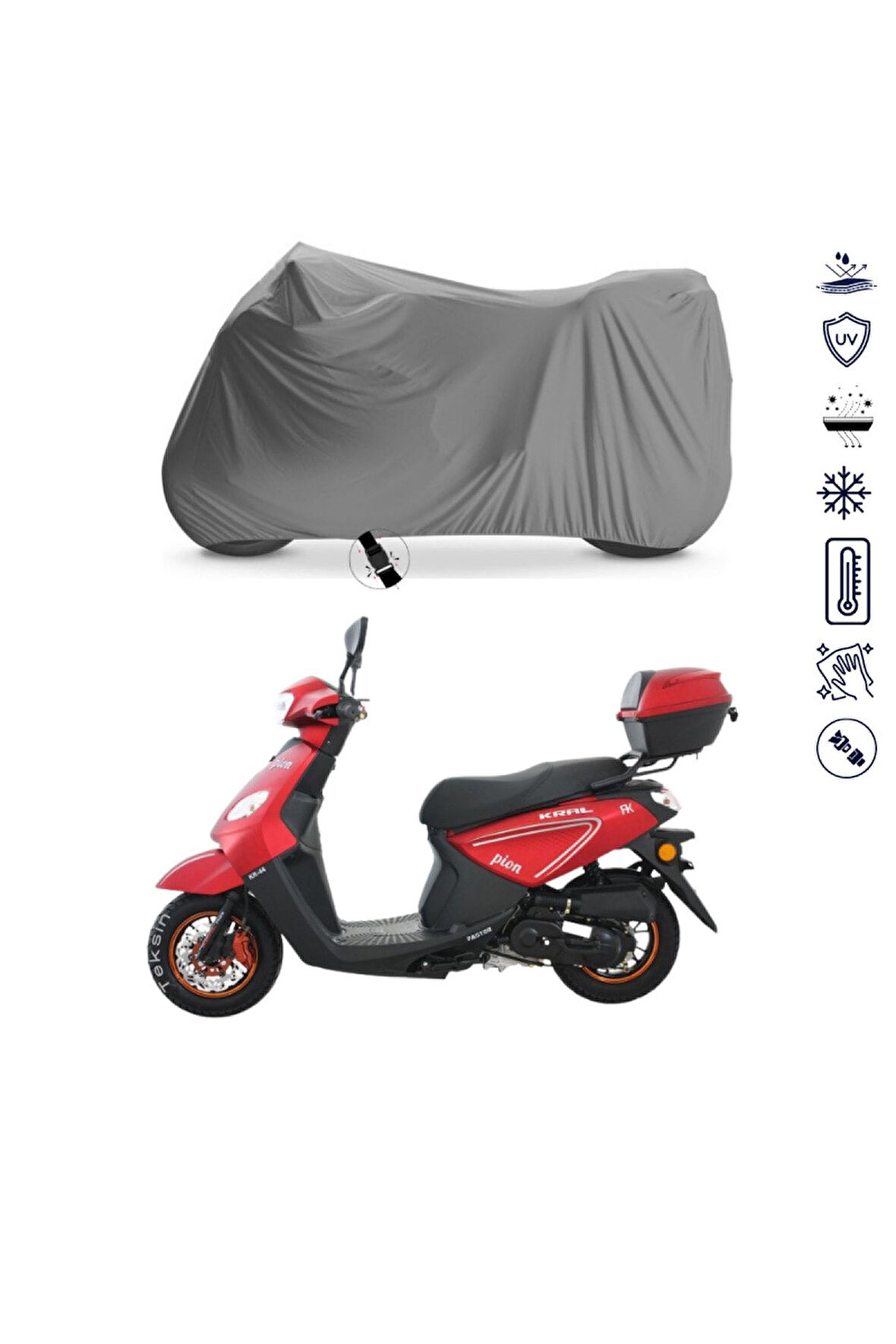 Kral Kr-44 Pion 50  Motor Motosiklet Brandası Bağlantı Tokalı 4 Mevsim Su Geçirmez