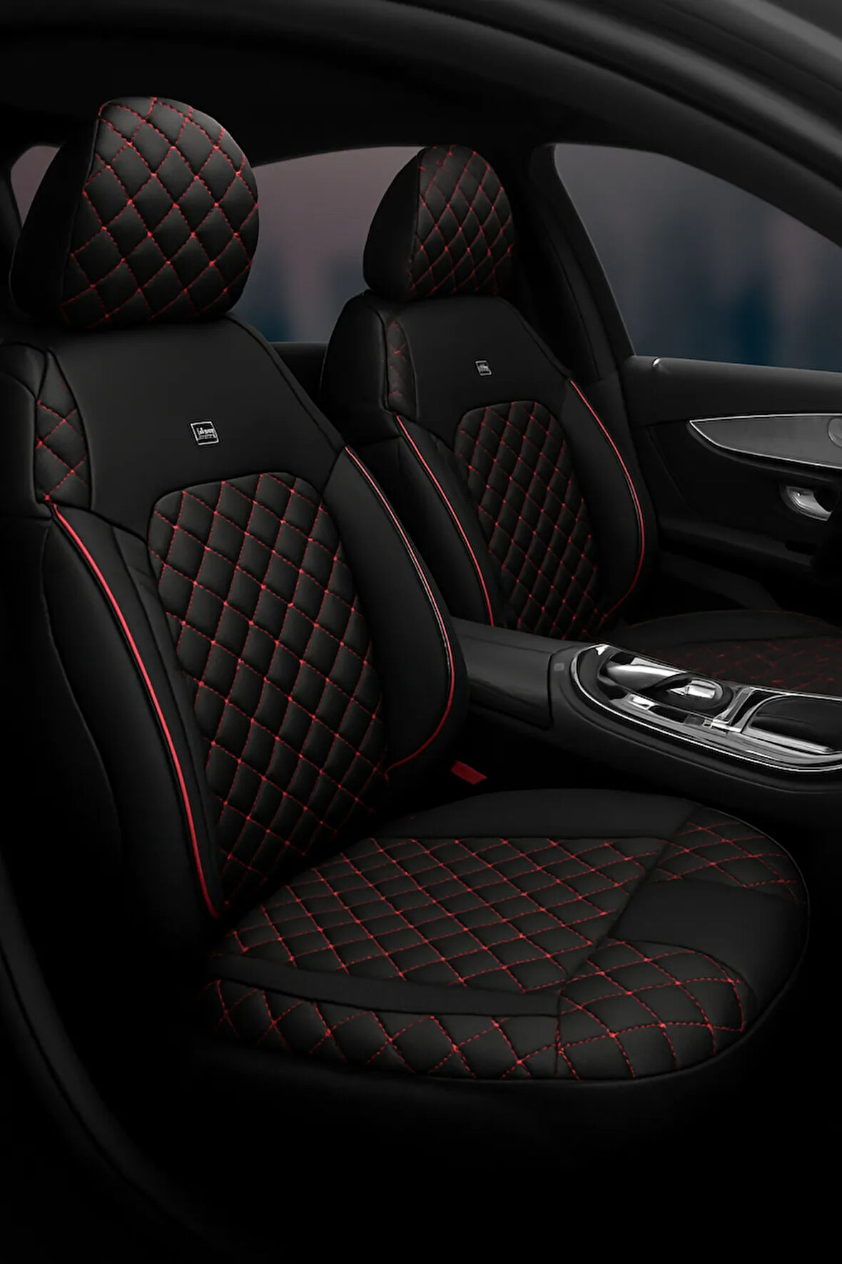 Ford Fiesta 2009-2012 Monaco Serisi Eviza Siyah Kırmızı Koltuk Kılıfı