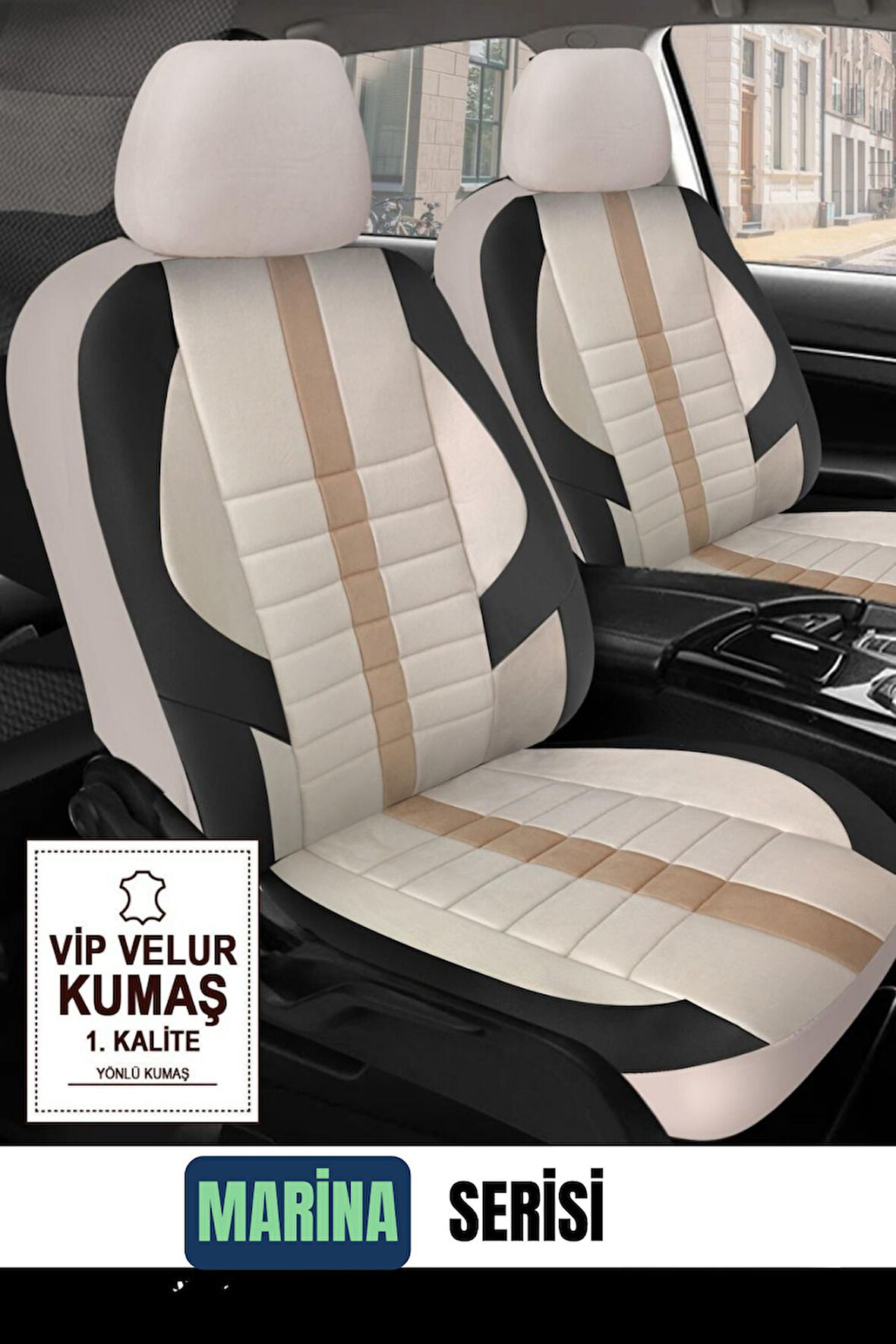 Honda Jazz Aracınıza Uyumlu Krem Velür Serisi Deri Kılıf
