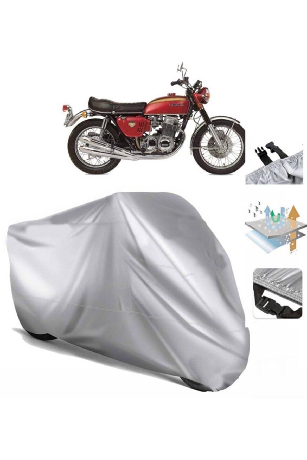 Honda Cb 750 Motosiklet Brandası Arka Çanta Uyumlu (bağlantı Tokalı)