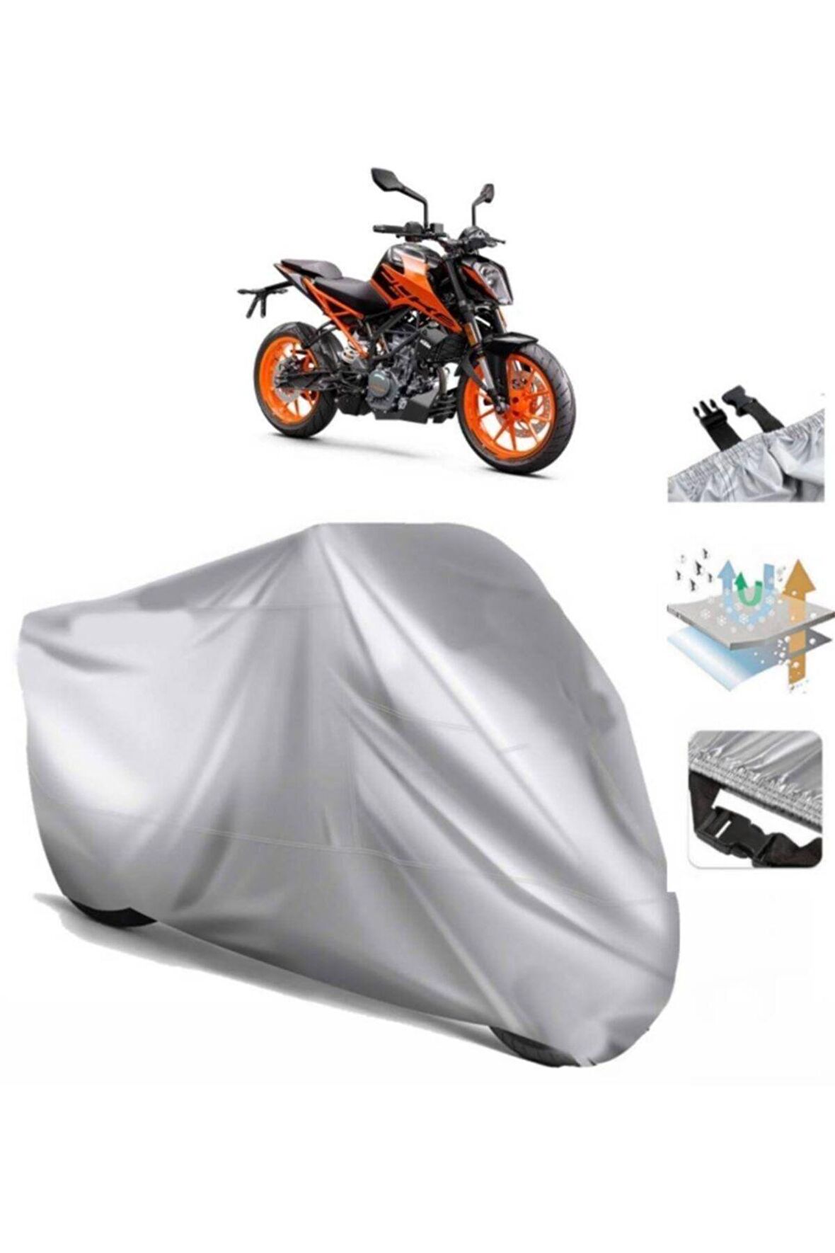Ktm 200 Duke Motosiklet Brandası Arka Çanta Uyumlu (bağlantı Tokalı)