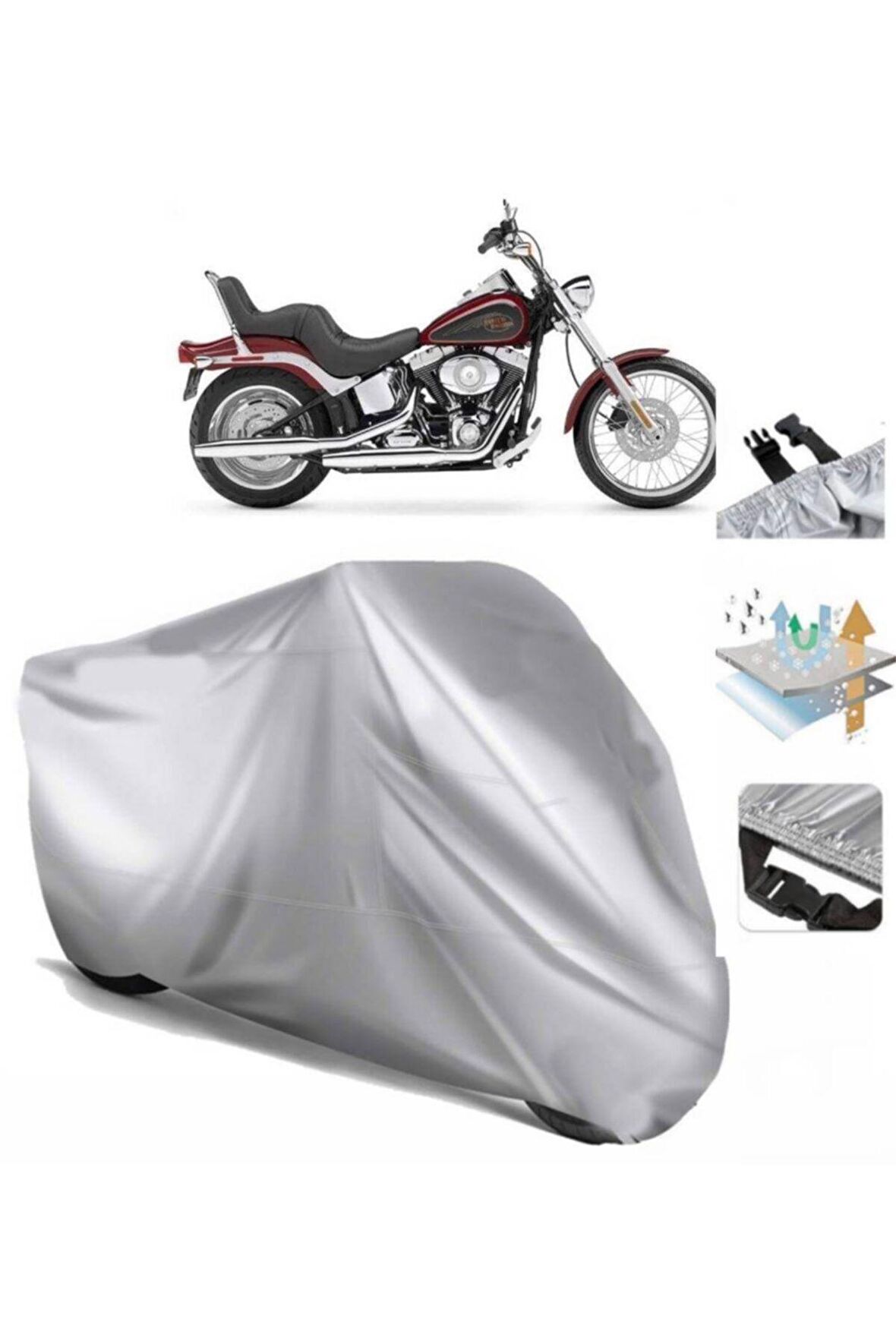 Softail Custom Fxstc Motosiklet Brandası Motor Branda (bağlantı Tokalı)