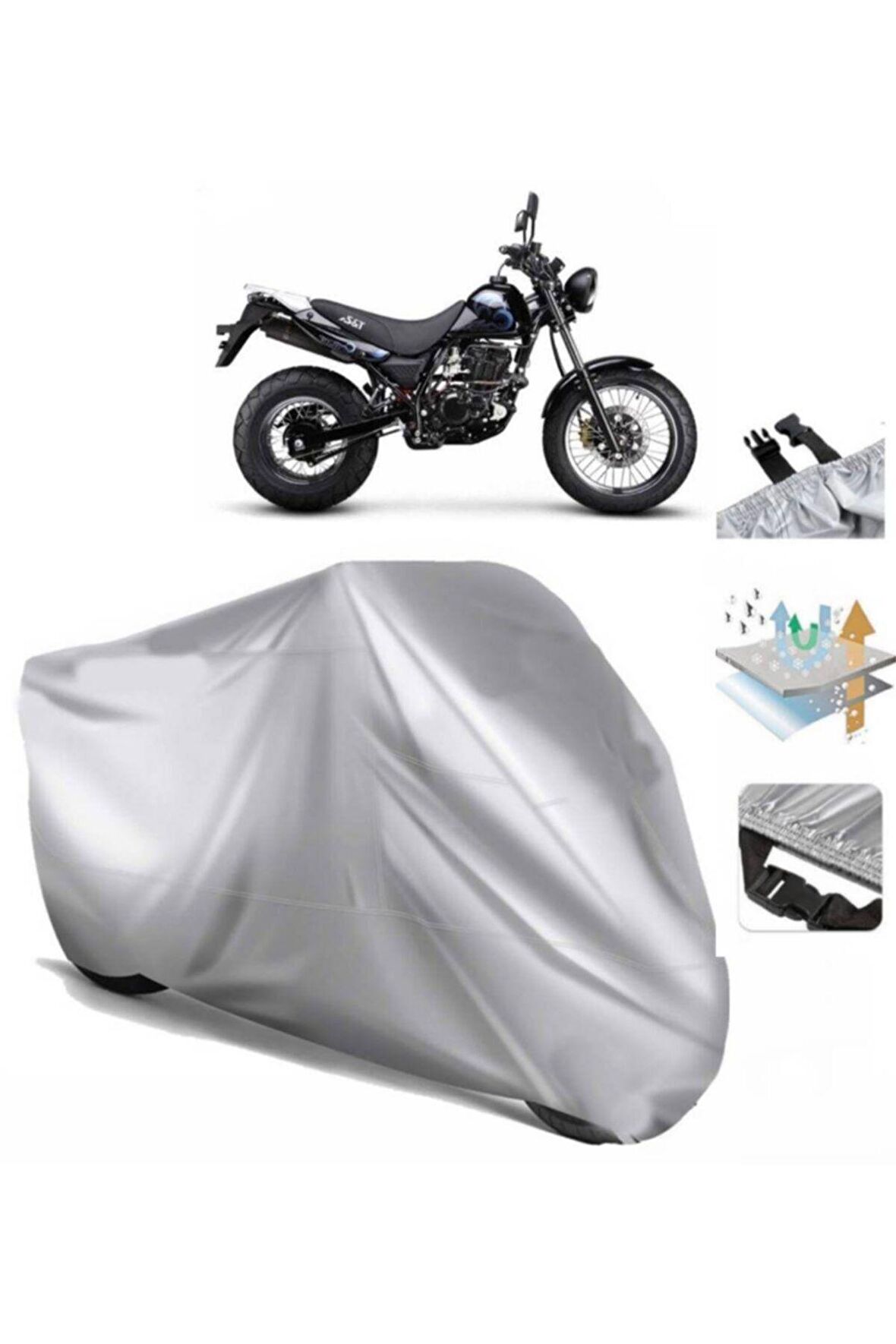Hyosung Rt 125 Motosiklet Brandası Motor Branda (bağlantı Tokalı)
