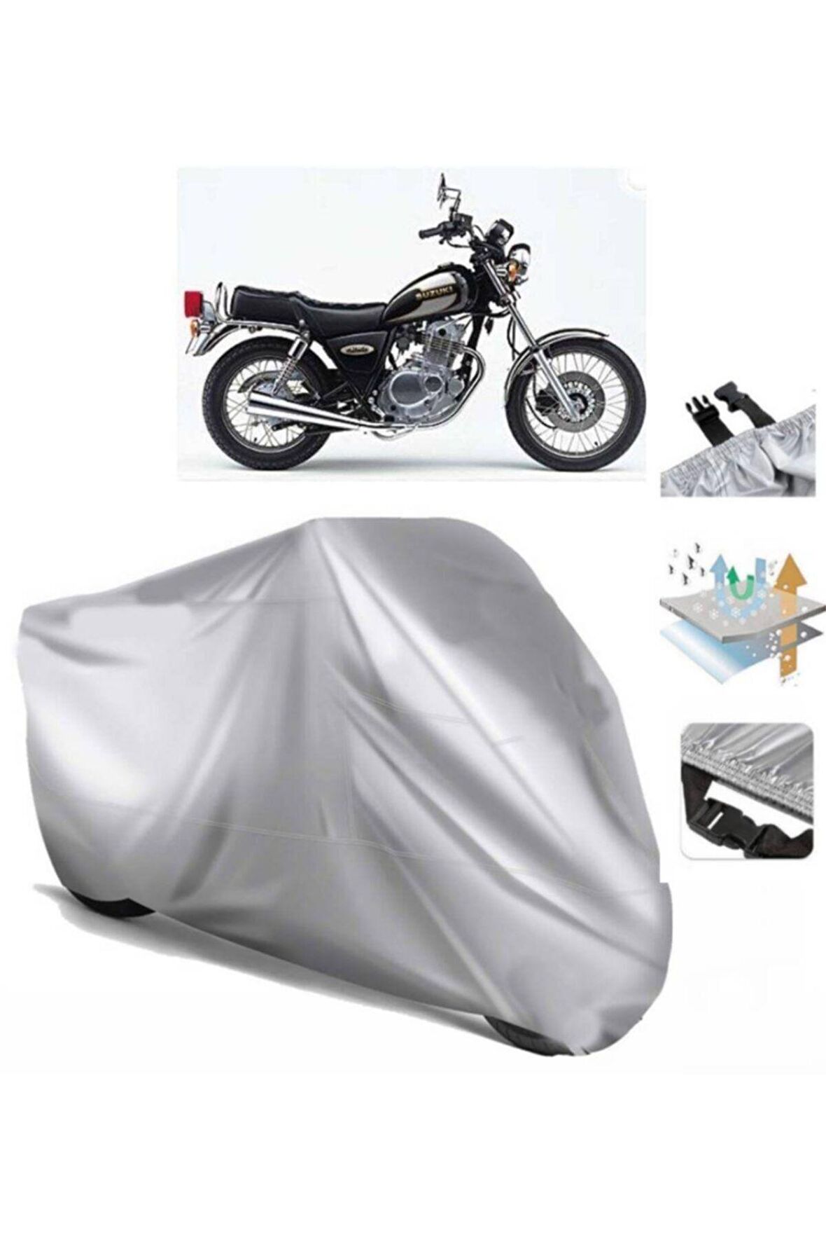 Suzuki Gn 125 Motosiklet Brandası Motor Branda (bağlantı Tokalı)
