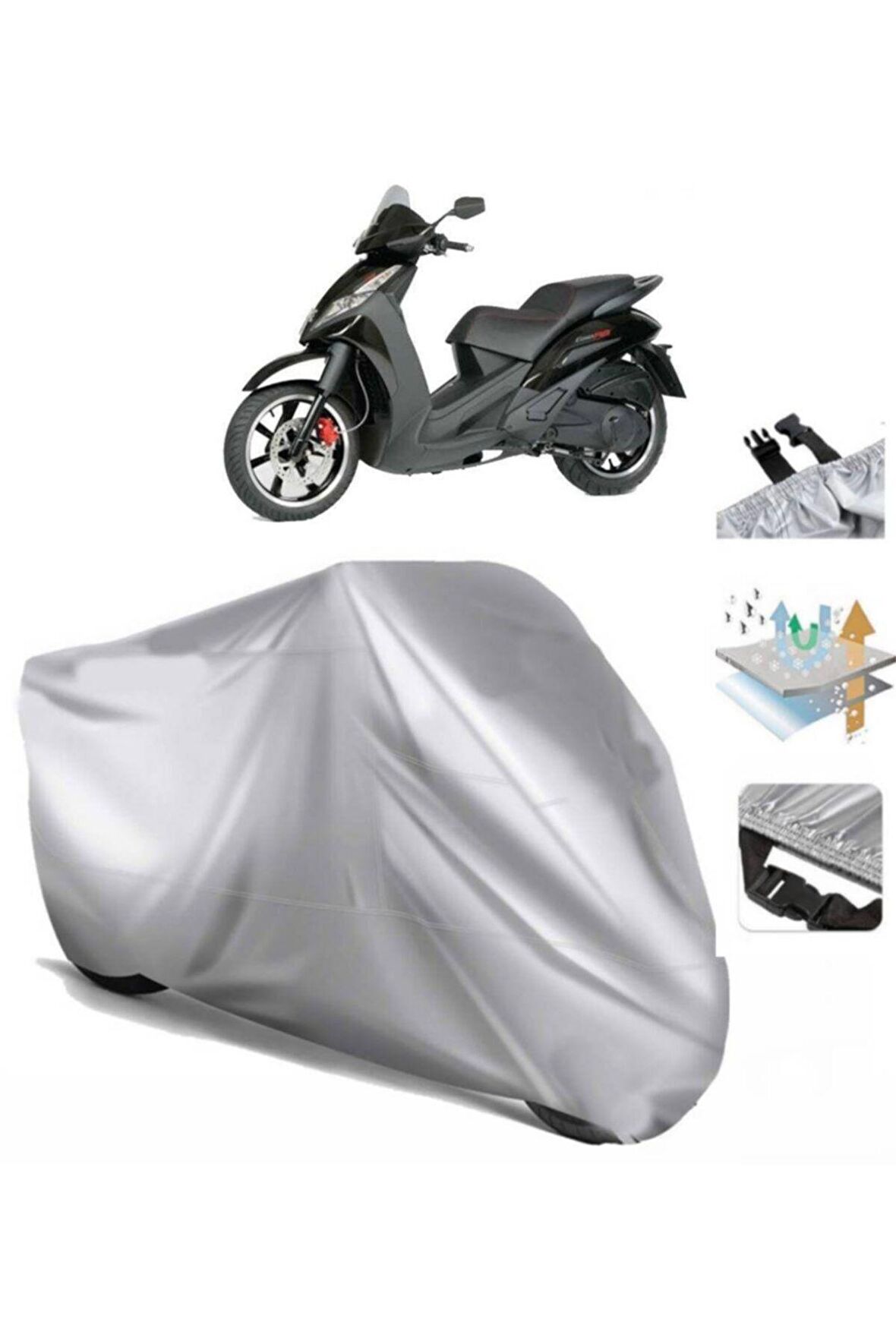 Peugeot Geopolis 400 Motosiklet Brandası Motor Branda (bağlantı Tokalı)
