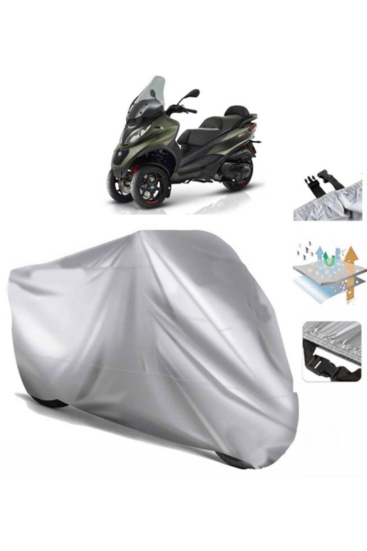 Piaggio Mp3 350 Motosiklet Brandası Motor Branda (bağlantı Tokalı)
