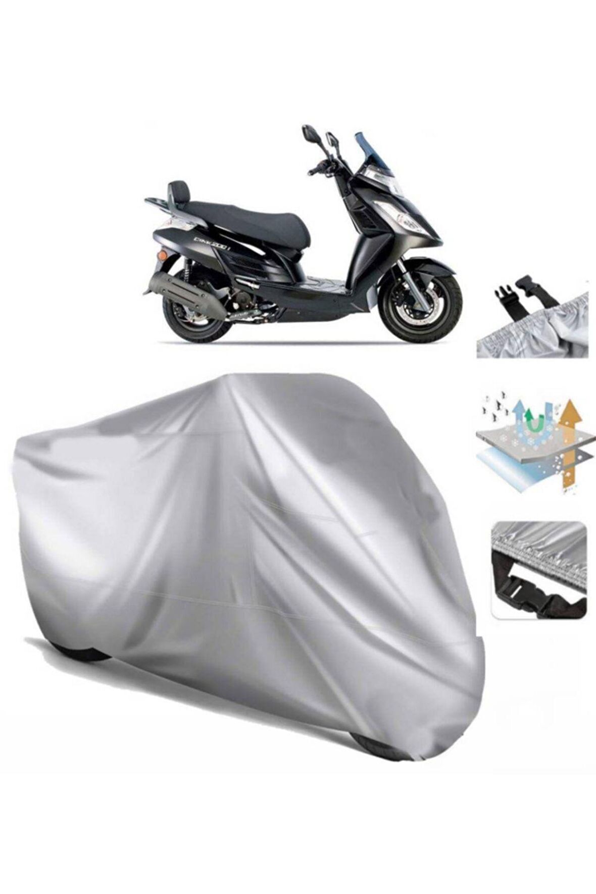 Kymco Dink 200i Motosiklet Brandası Motor Branda (bağlantı Tokalı)