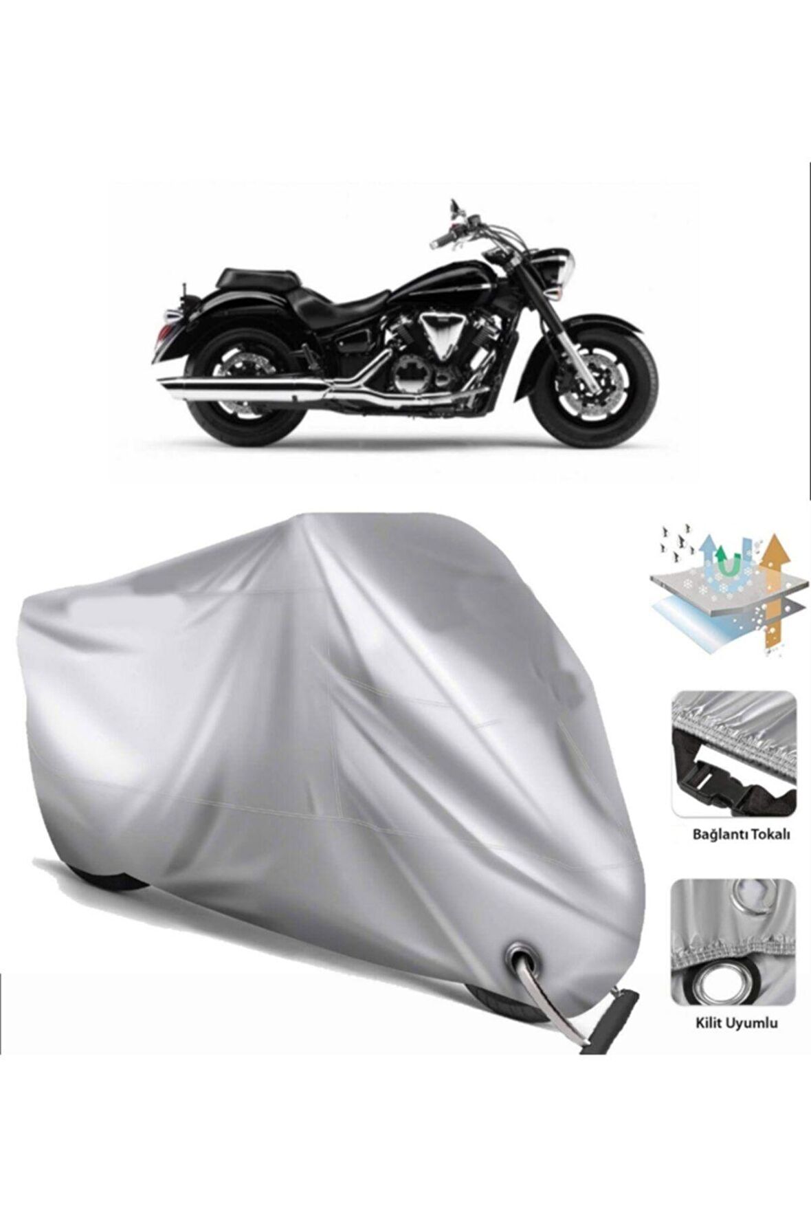 Yamaha Xvs 1300 A Motosiklet Brandası Motor Branda (bağlantı Tokalı)