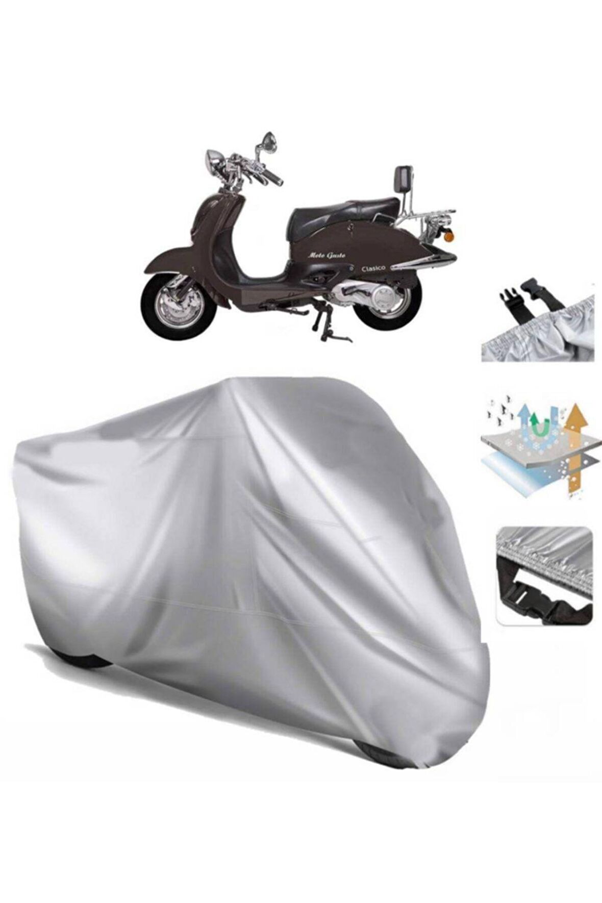 Rmg Moto Gusto Clasico Motosiklet Brandası Motor Branda (bağlantı Tokalı)